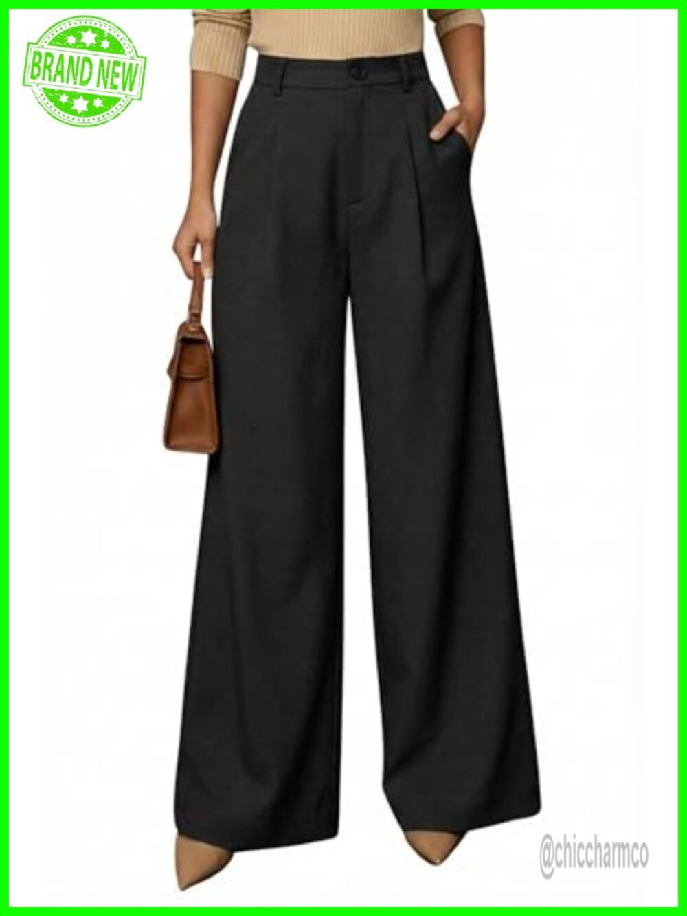 Linen Wide Leg Palazzo Pants Petite Casual Trousers